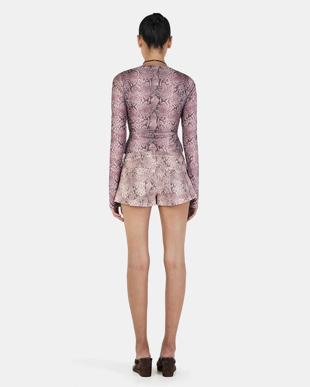 Sade Long Sleeve Top - Mauve Snake - Image 2