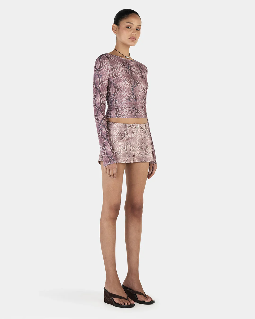 Sade Long Sleeve Top - Mauve Snake - Image 4