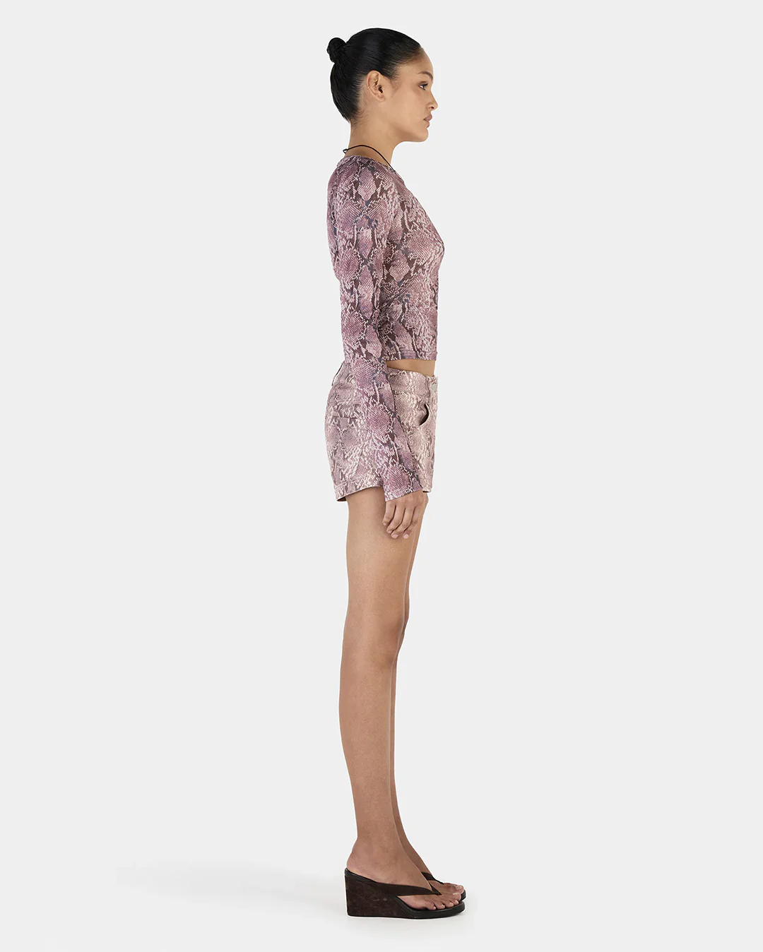 Sade Long Sleeve Top - Mauve Snake - Image 5