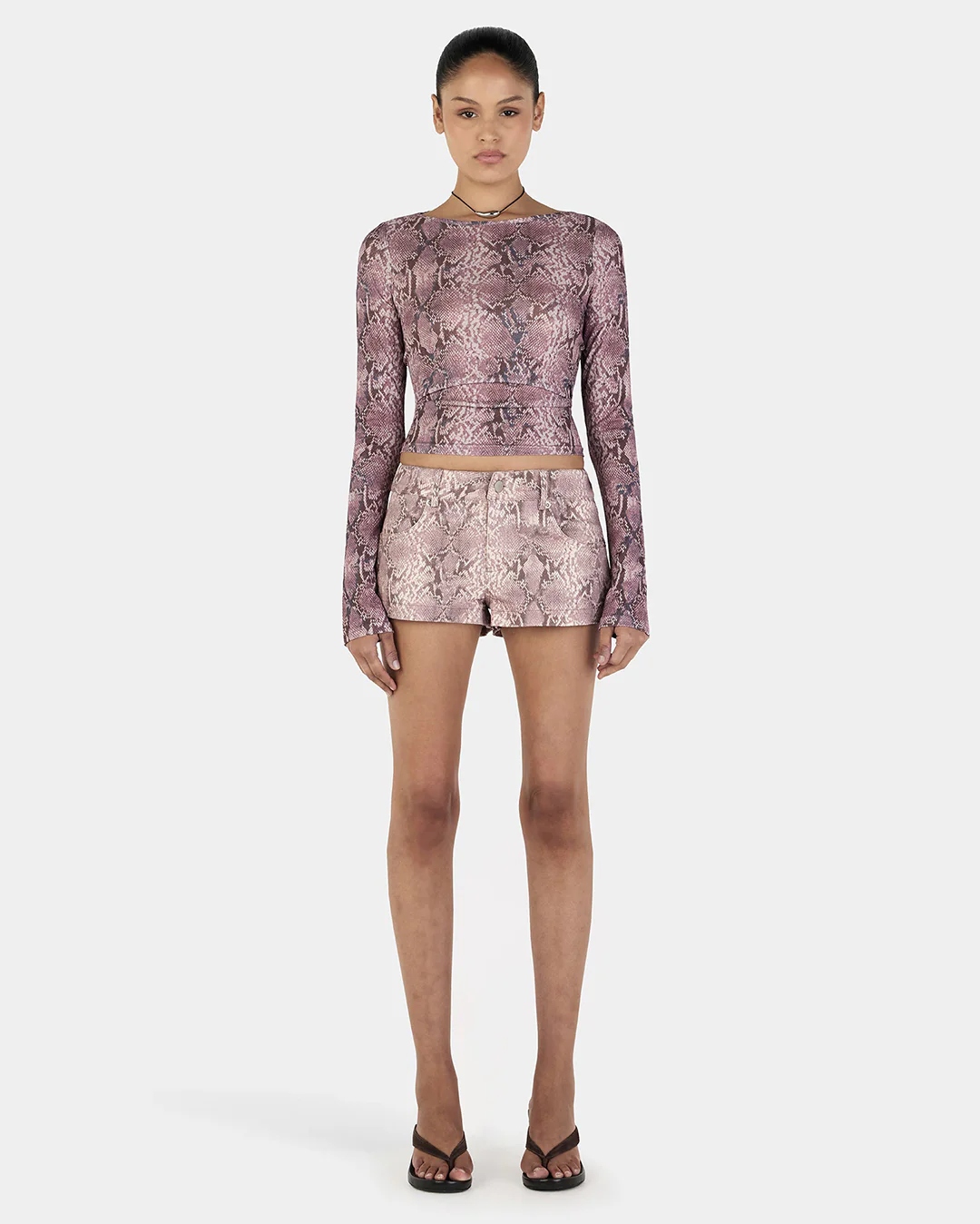 Sade Long Sleeve Top - Mauve Snake - Image 6