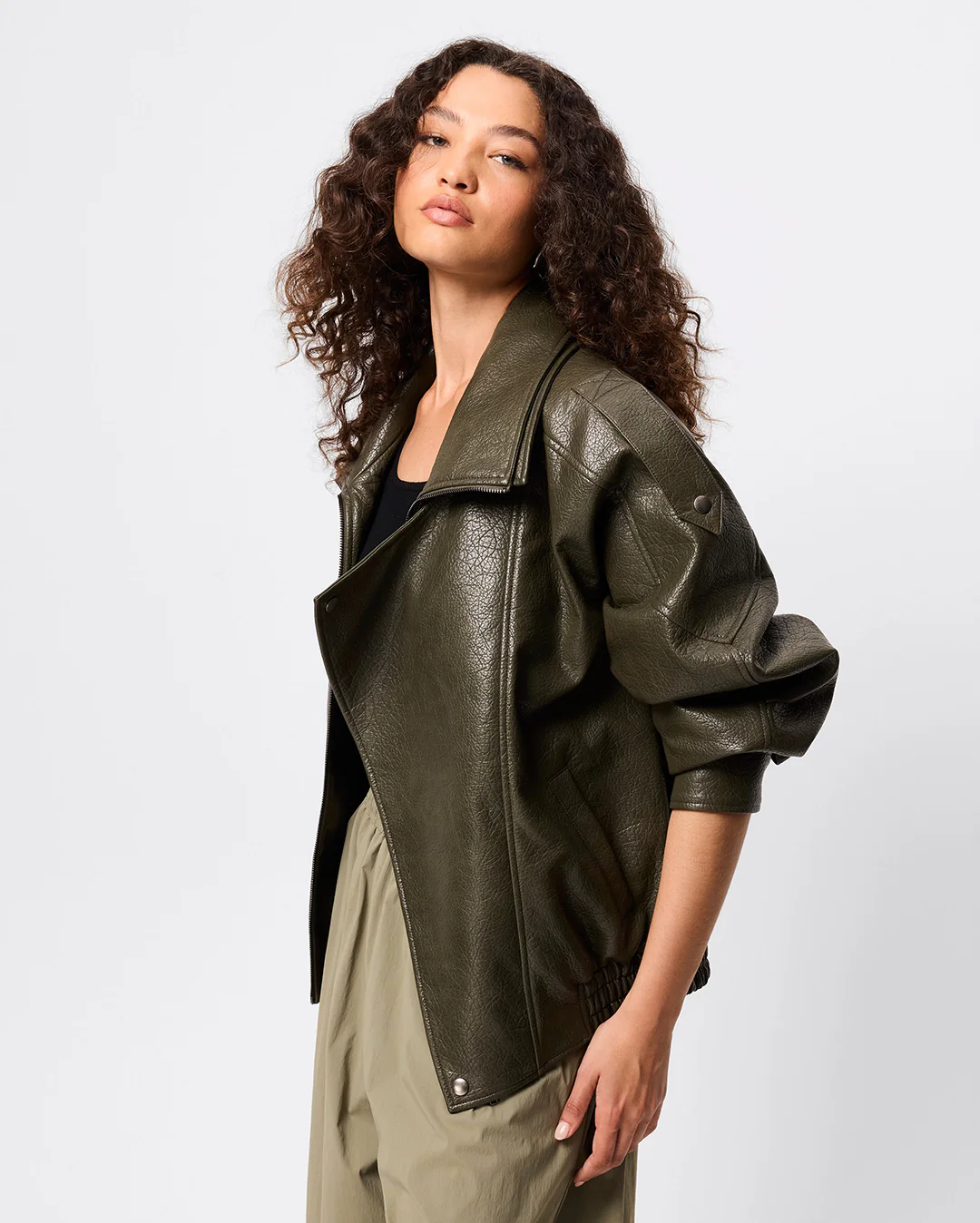 Saxon Oversized Bomber - Olive - Image 5
