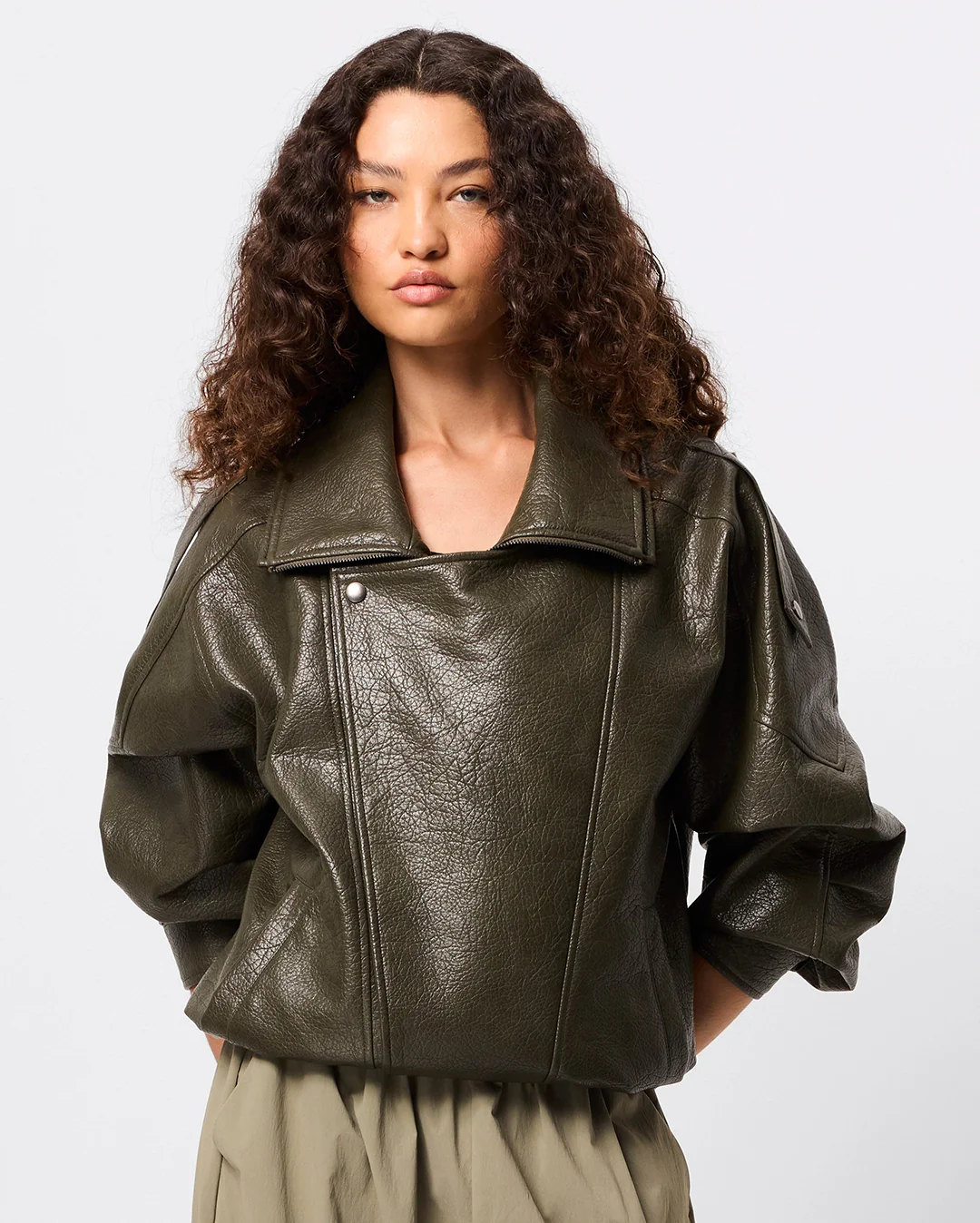 Saxon Oversized Bomber - Olive - Image 7