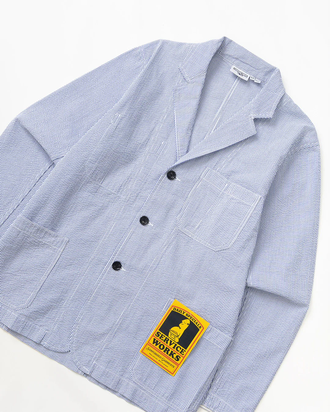 Seersucker Server Suit Jacket - Navy Stripe - Image 3
