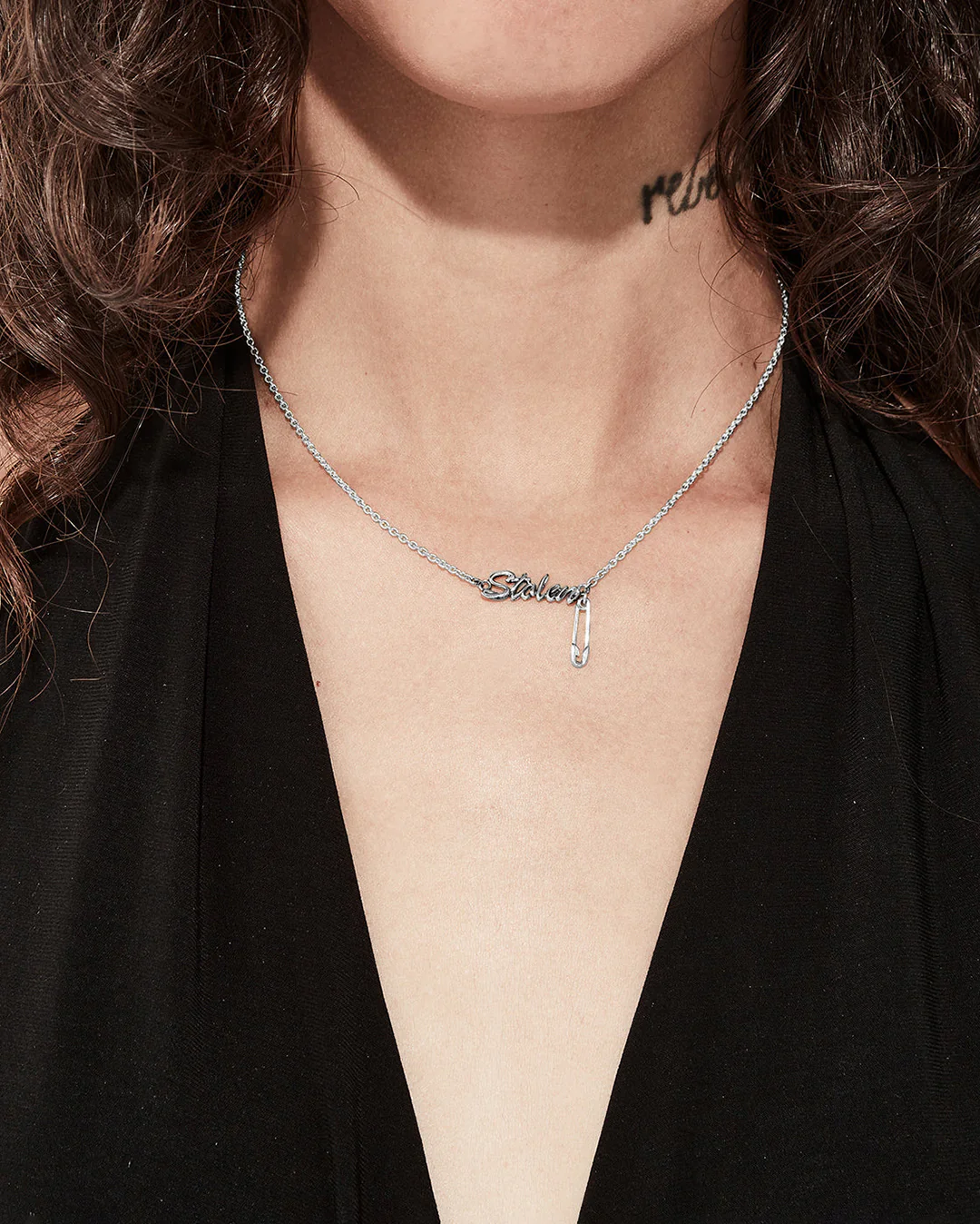 Sentimental Script Necklace - Silver - Image 3