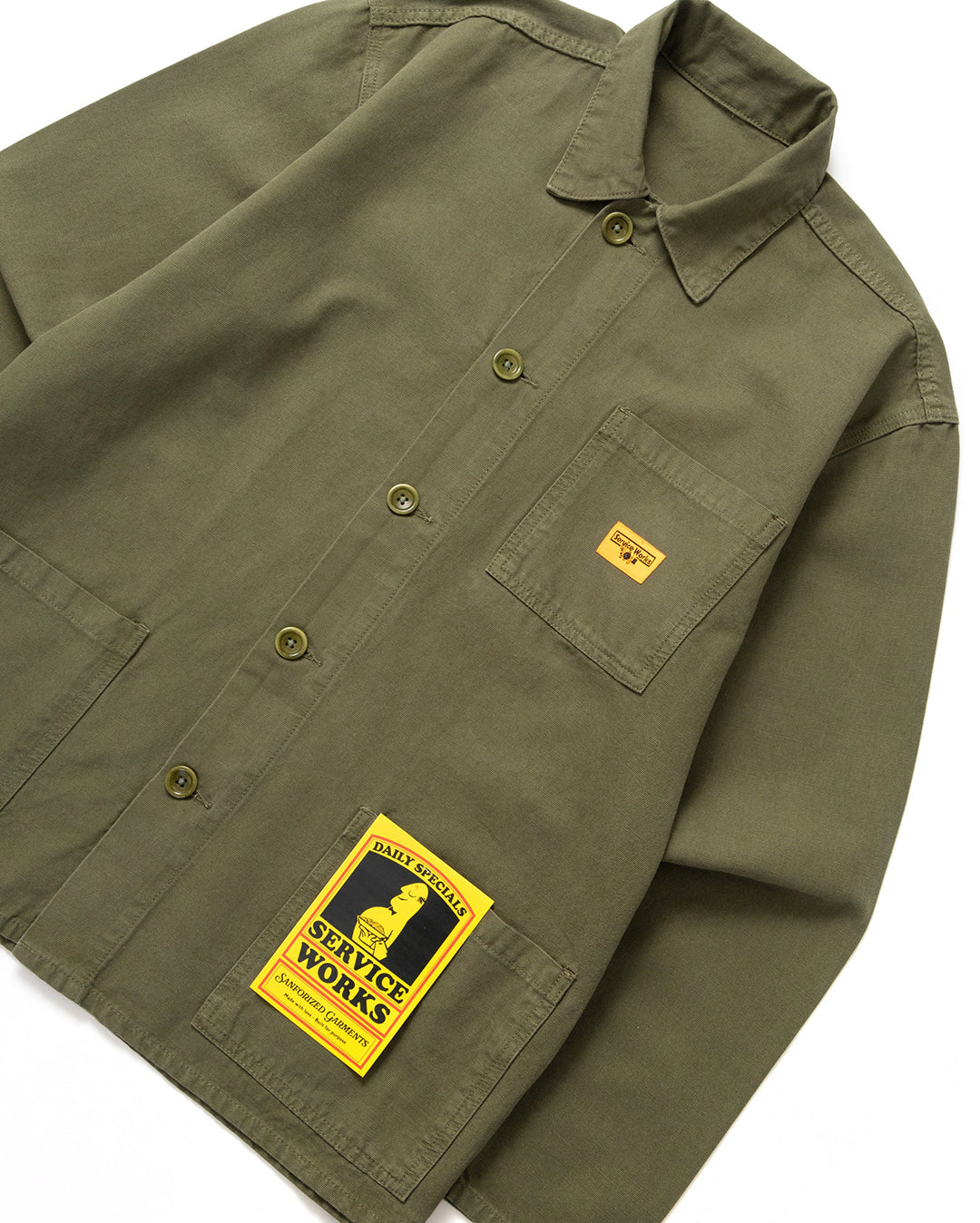 Canvas Chore Shirt - Olive - Image 3