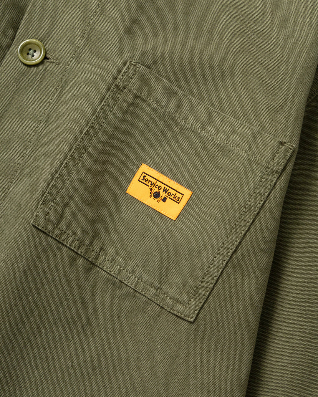 Canvas Chore Shirt - Olive - Image 6