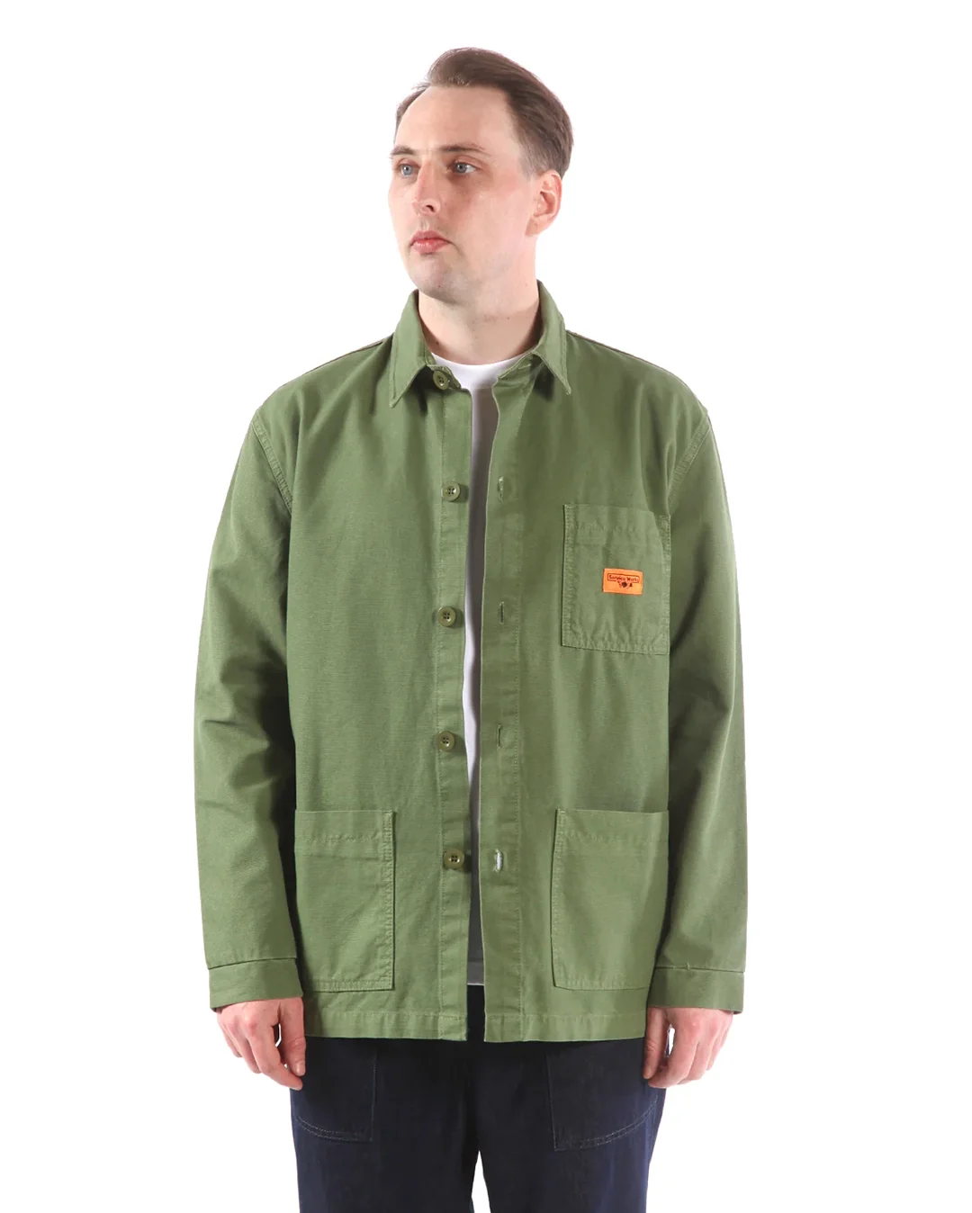 Canvas Chore Shirt - Olive - Image 8