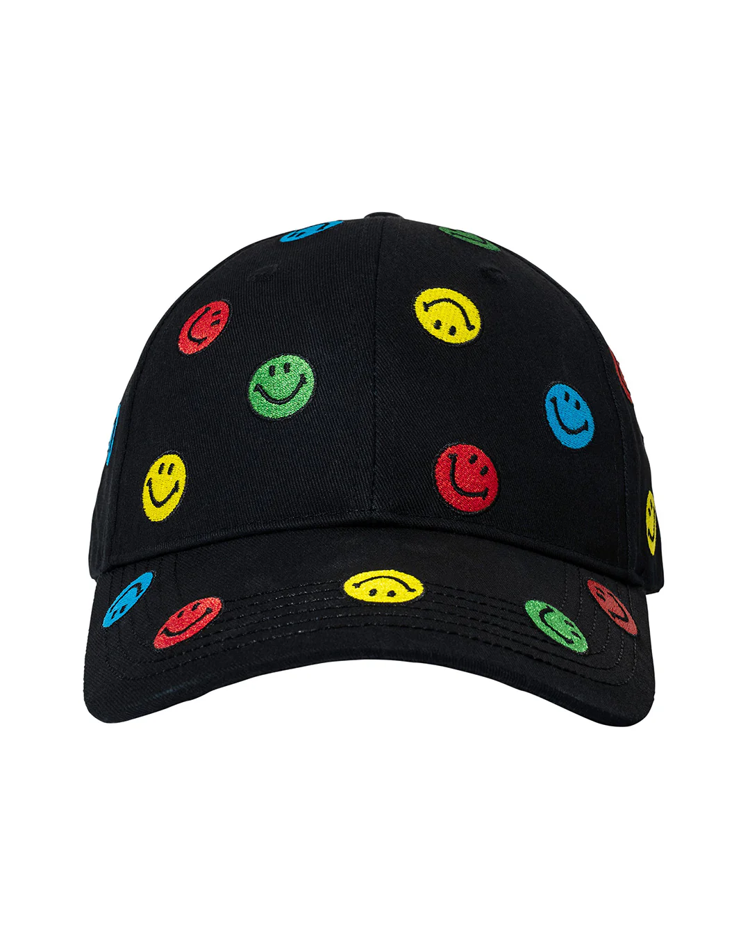 Smiley Allover Dad Cap - Black