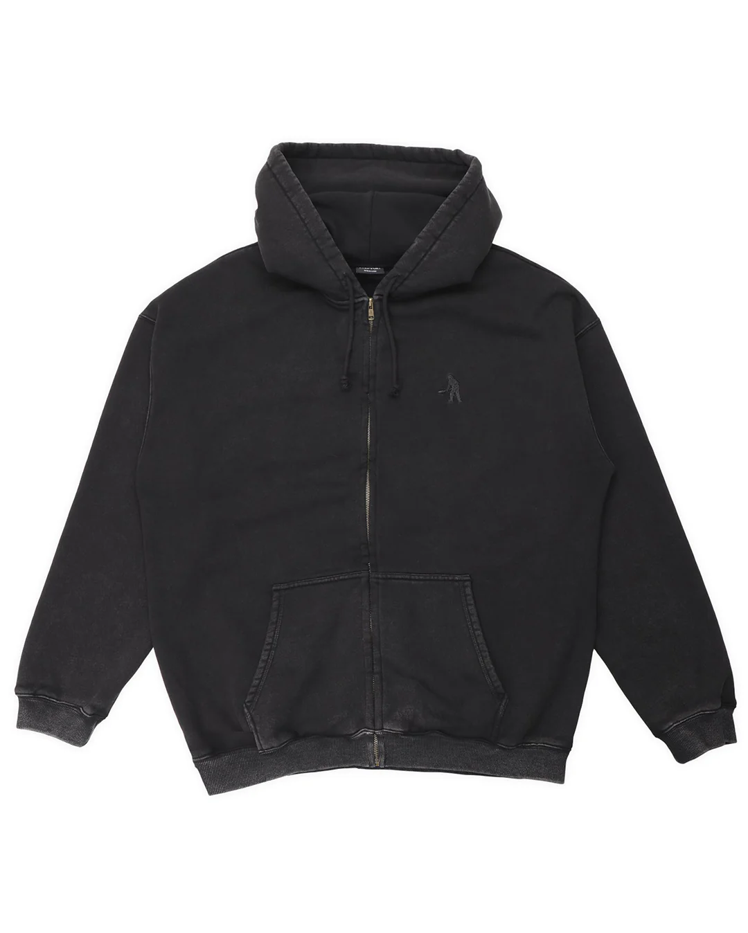 Solid Workers Zip Hood - Black