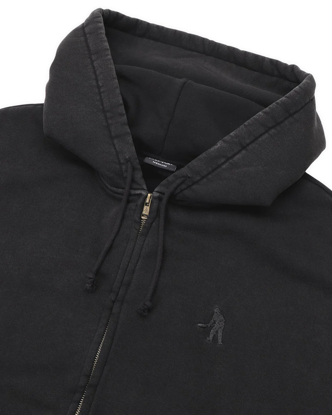 Solid Workers Zip Hood - Black - Image 2
