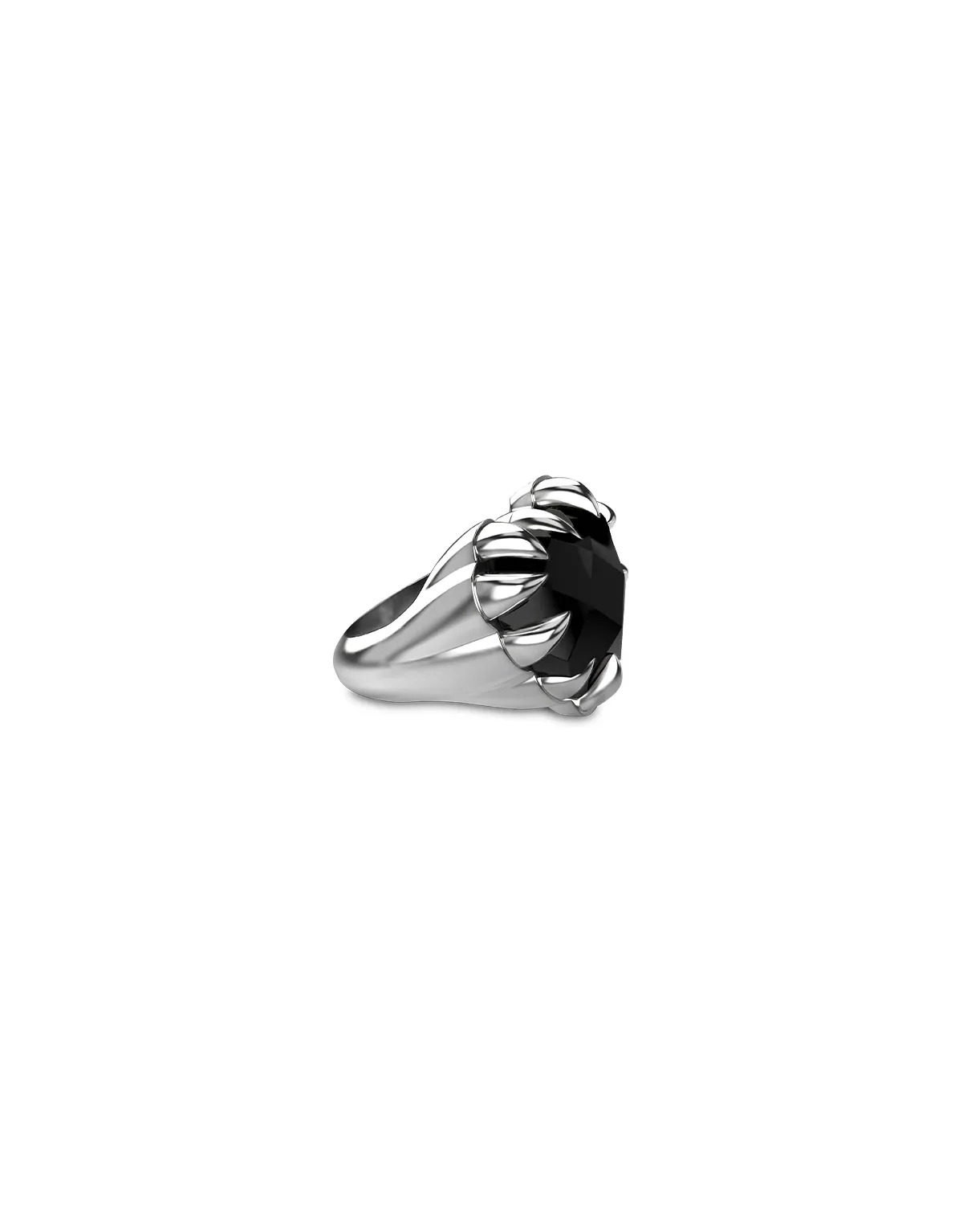 Love Claw Cocktail Ring - Sterling Silver / Onyx - Image 3