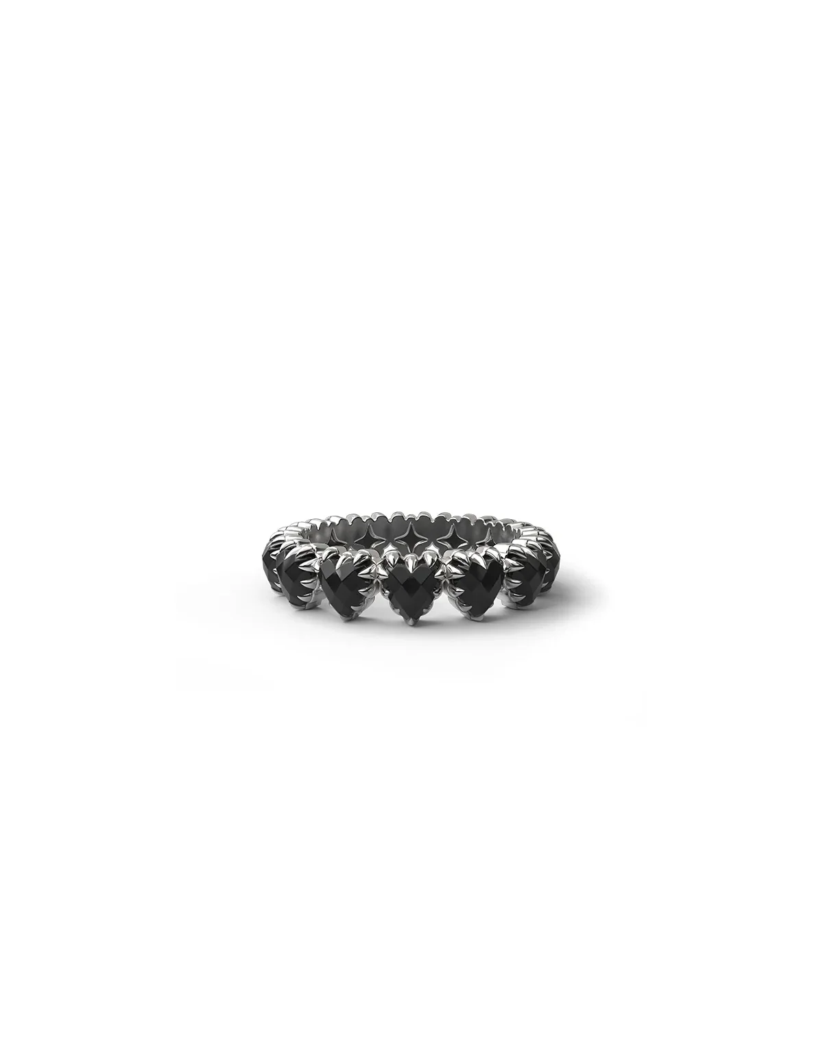 Love Claw Eternity Ring - Stirling Silver / Onyx - Image 2