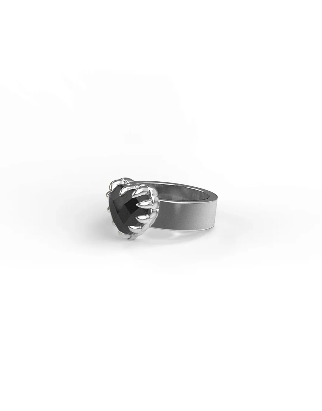 Love Claw Ring - Silver / Onyx - Image 4