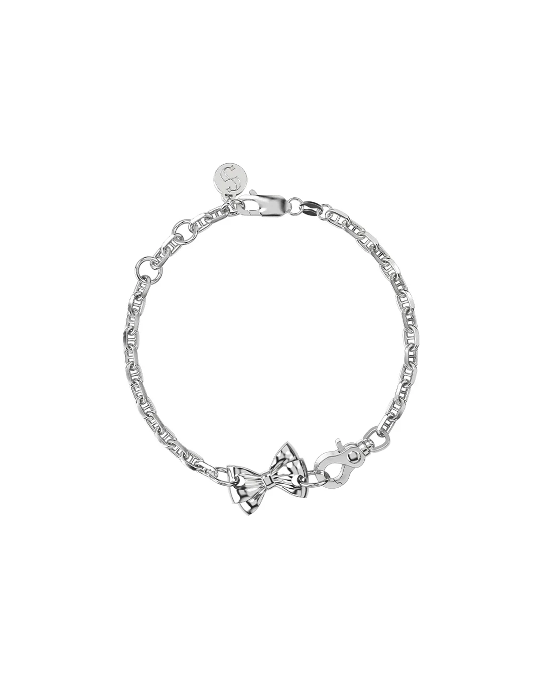 Pierced Bow Bracelet - Silver
