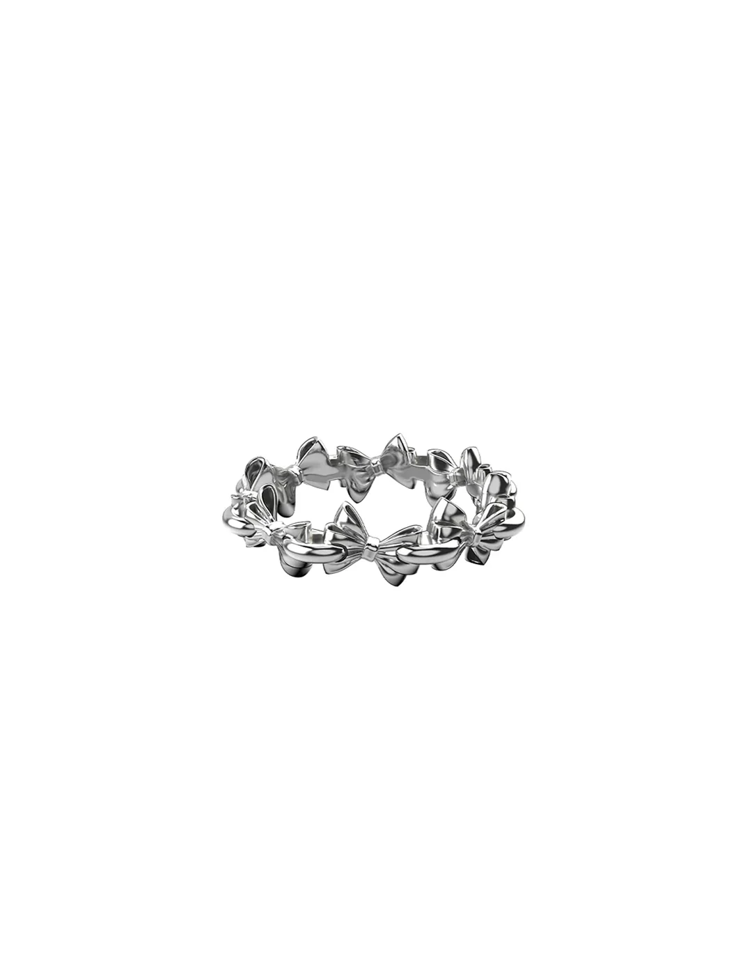 Pierced Bow Infinity Ring - Silver