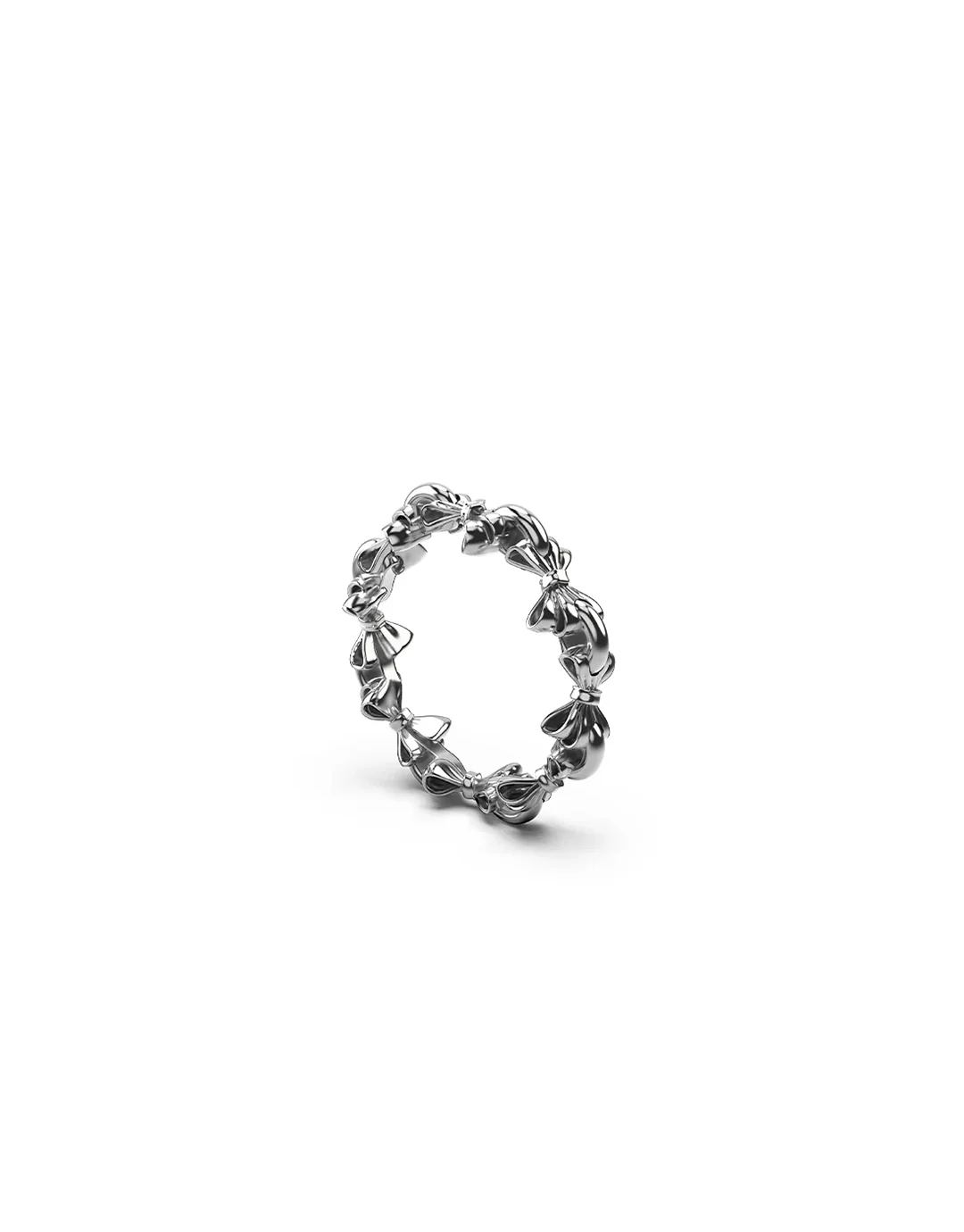 Pierced Bow Infinity Ring - Silver - Image 2
