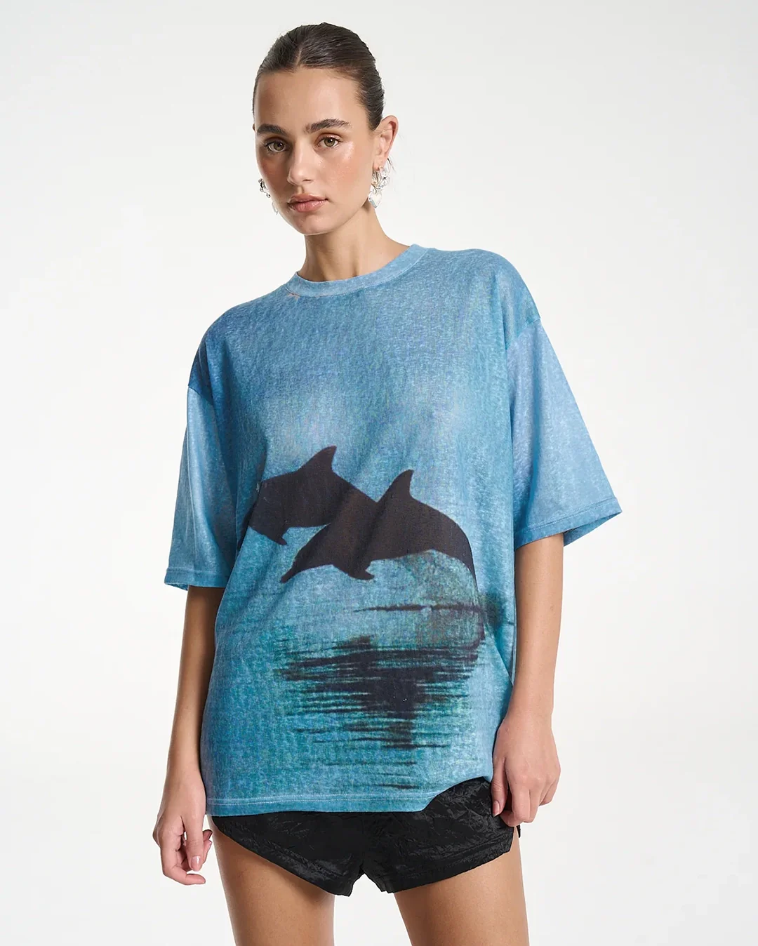 Double Dolphin T-Shirt - Blue - Image 4