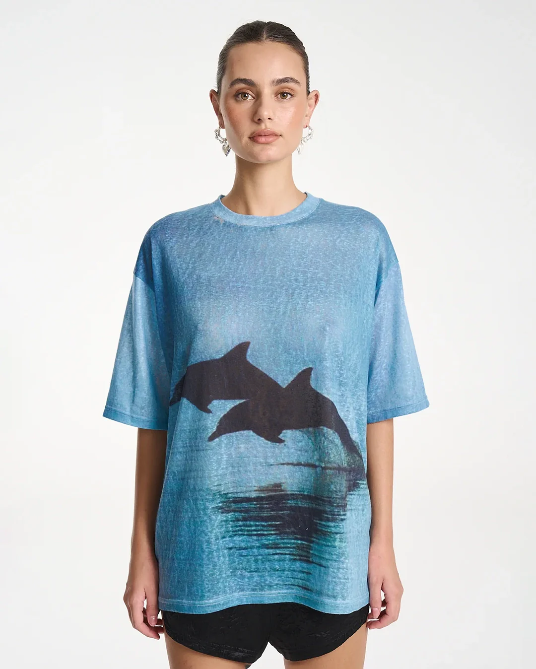 Double Dolphin T-Shirt - Blue - Image 5