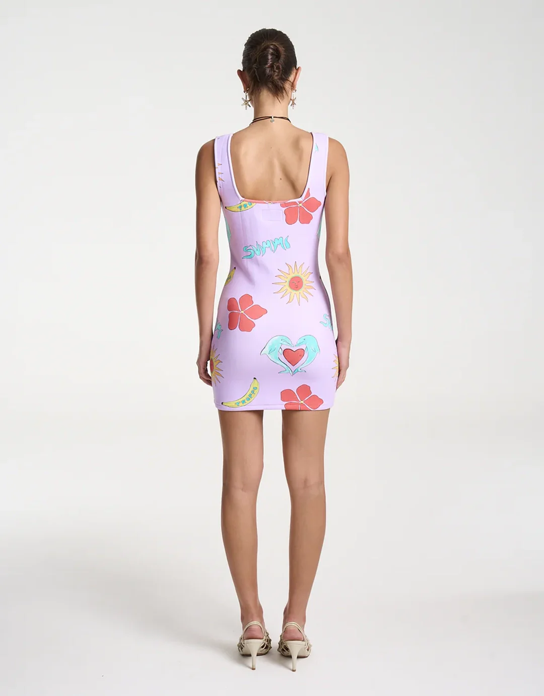 Elle Mini Dress - Lilac Troppo - Image 4