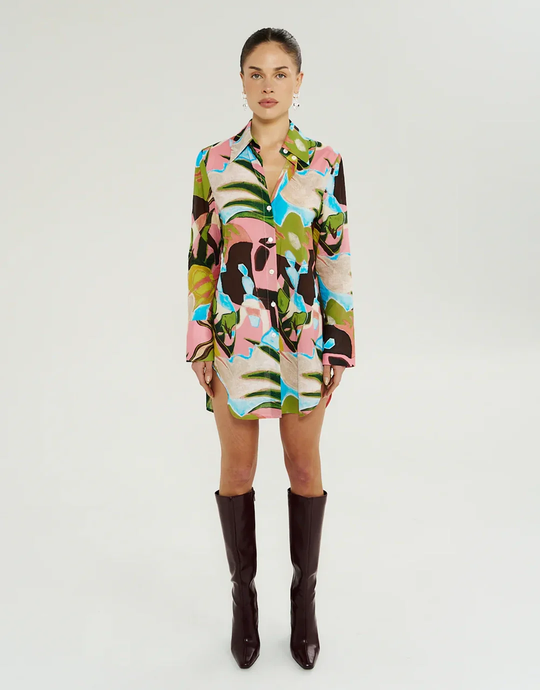 Long Sleeve Ash Shirt Dress - Wonderland