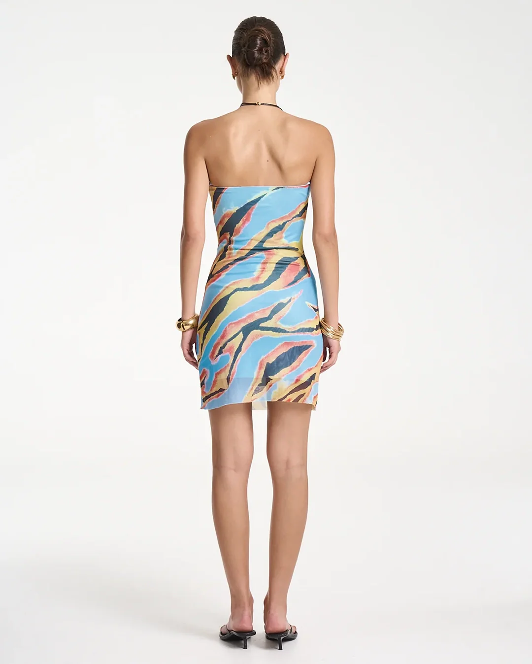 Strapless Mesh Mini Dress - Zanzibar - Image 3