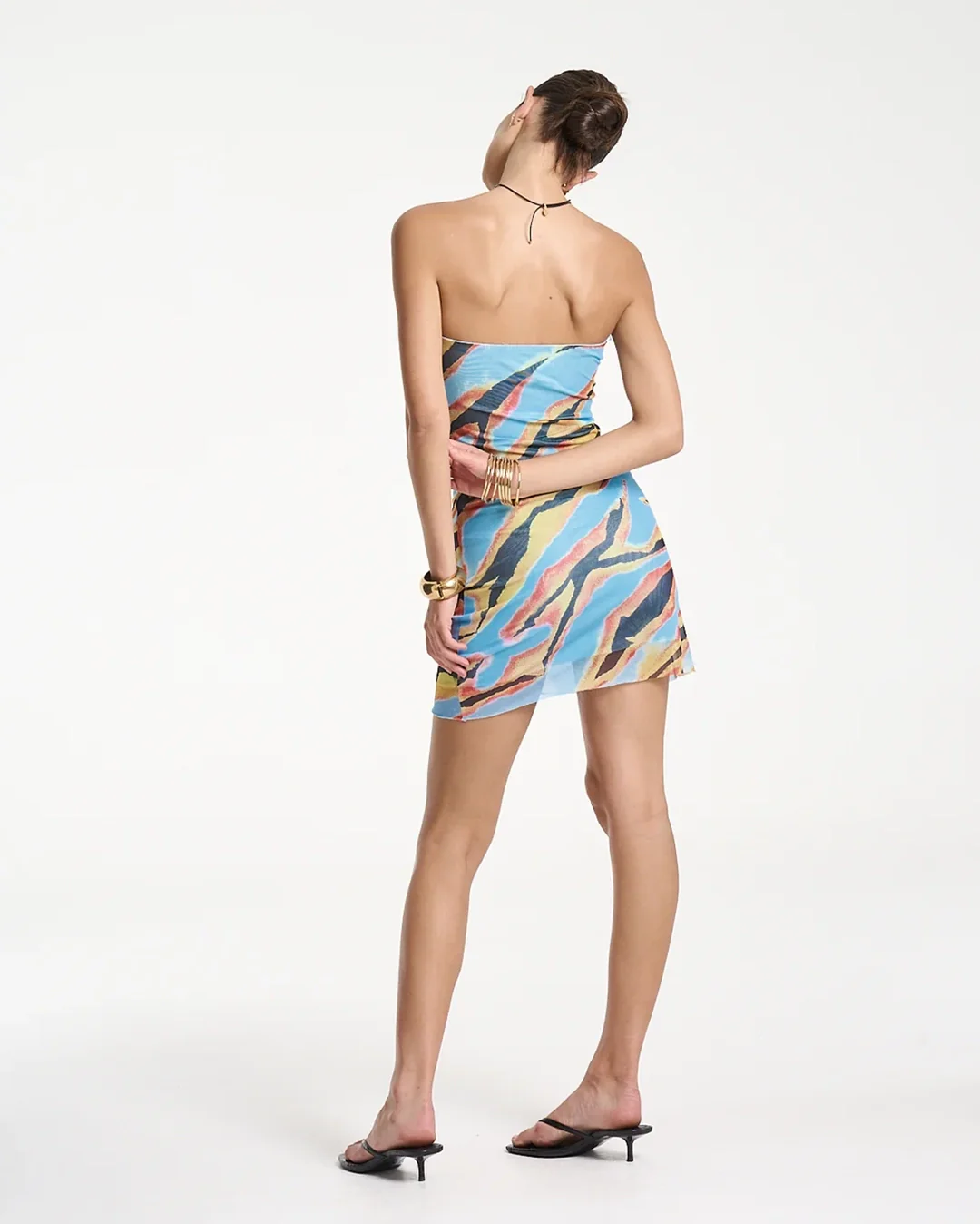 Strapless Mesh Mini Dress - Zanzibar - Image 6