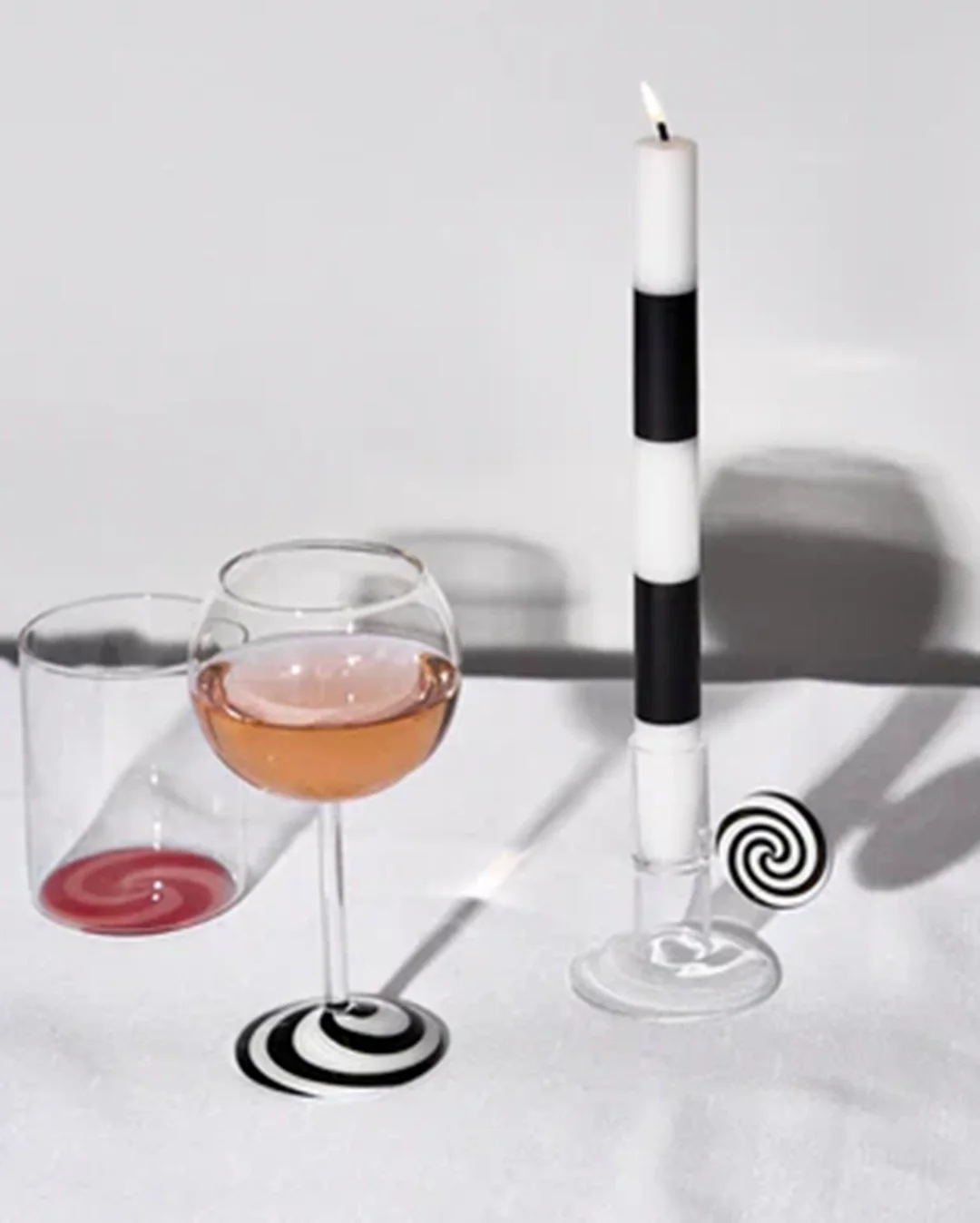 Swirl Candle Holder - Black + White - Image 2