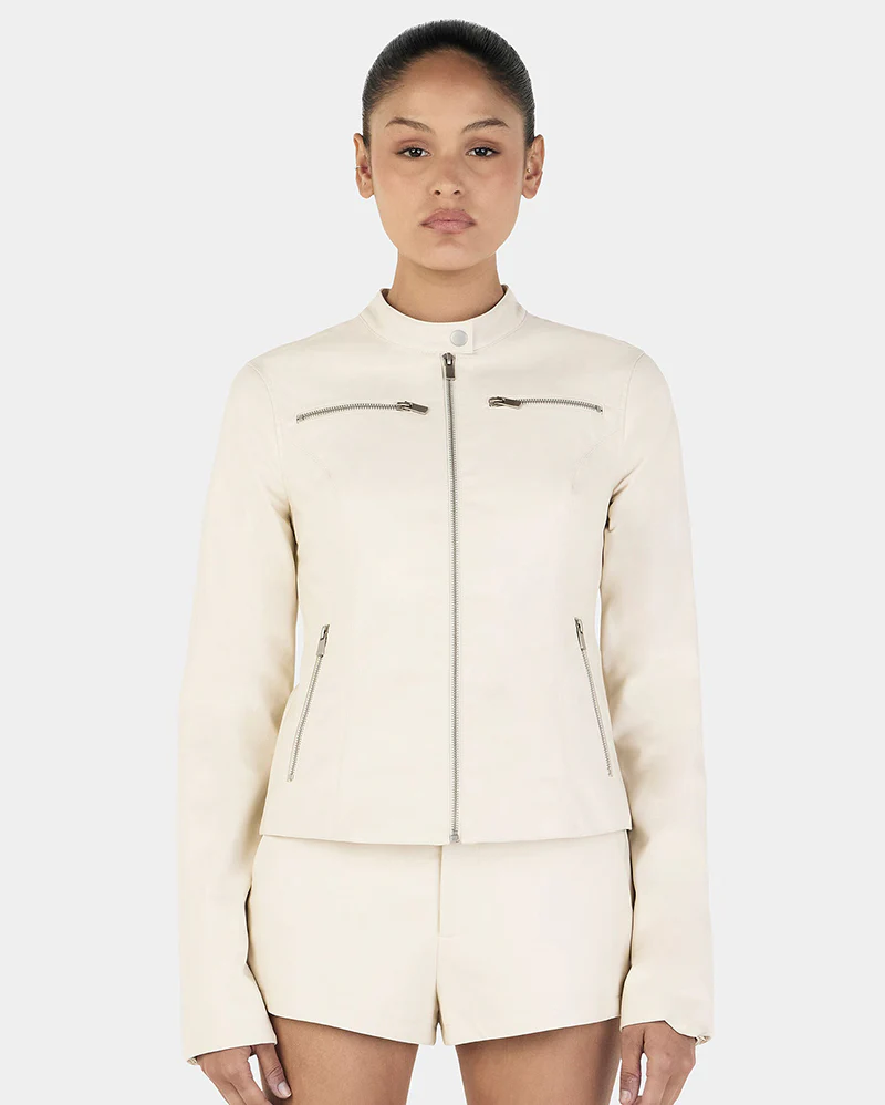 Tari Moto Jacket - Cream - Image 2