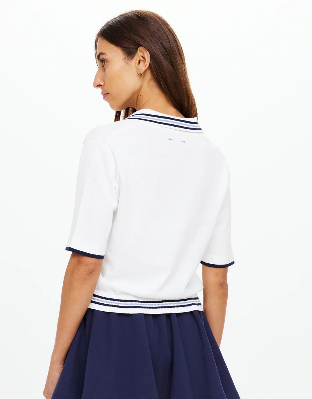 Archie Collared Knit Polo - White - Image 4