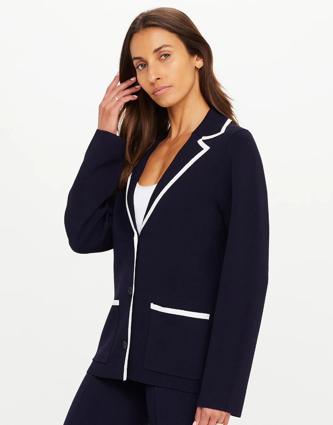 Monte Carlo Alix Knit Blazer - Navy - Image 4