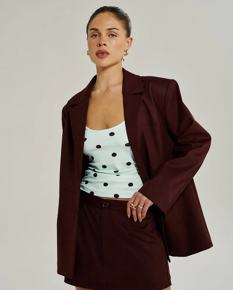 Vegan Suede Jacket - Syrah - Image 4
