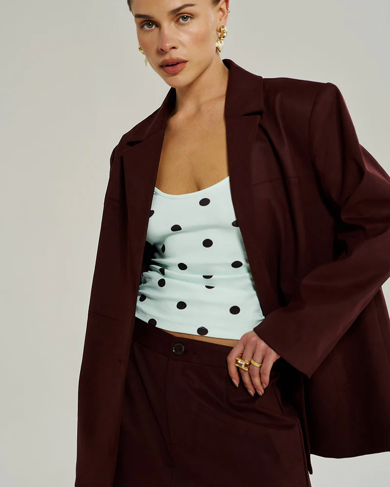 Vegan Suede Jacket - Syrah - Image 5