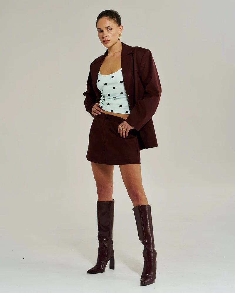 Vegan Suede Jacket - Syrah - Image 6