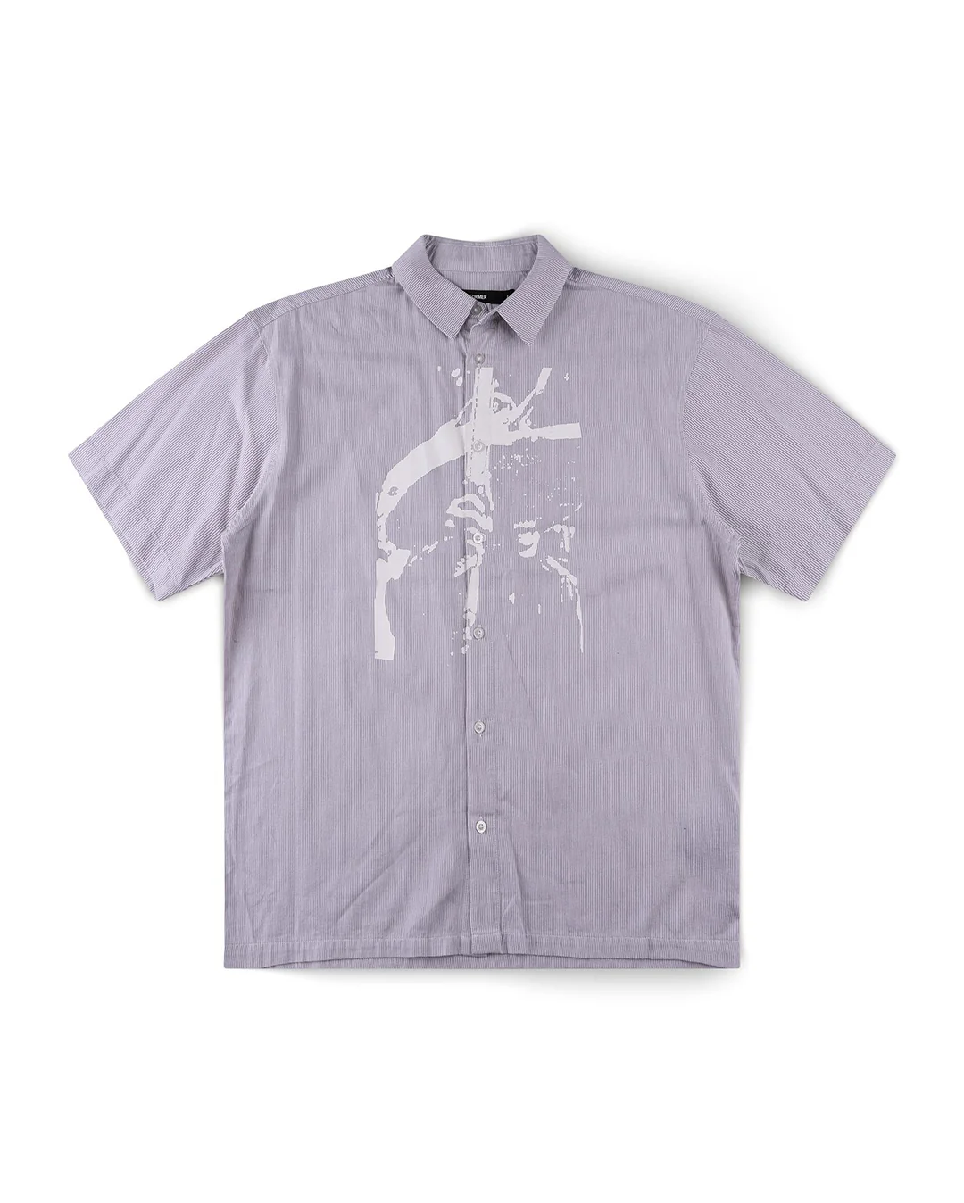 Vivian Boxy Stripe Short Sleeve Shirt - Grey