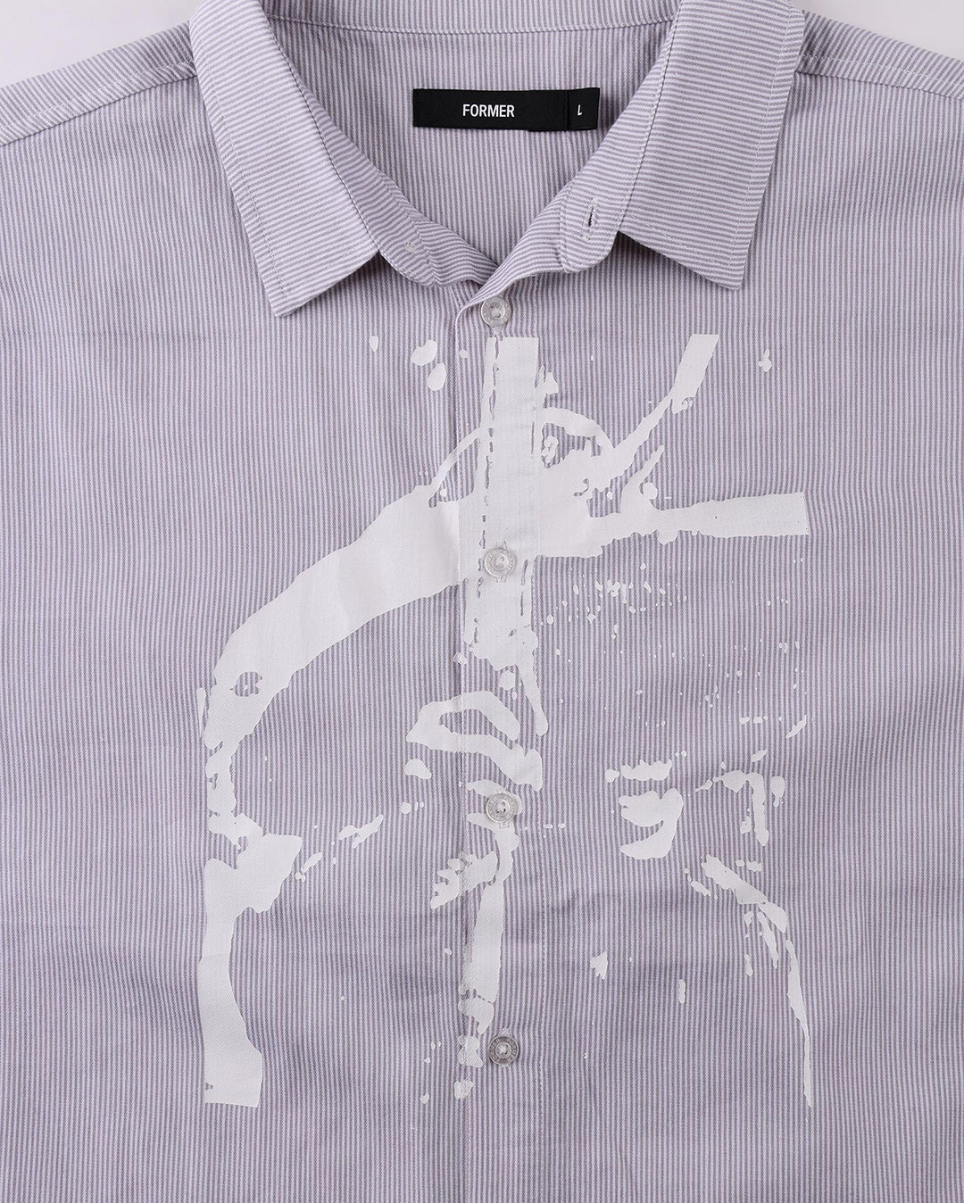 Vivian Boxy Stripe Short Sleeve Shirt - Grey - Image 4