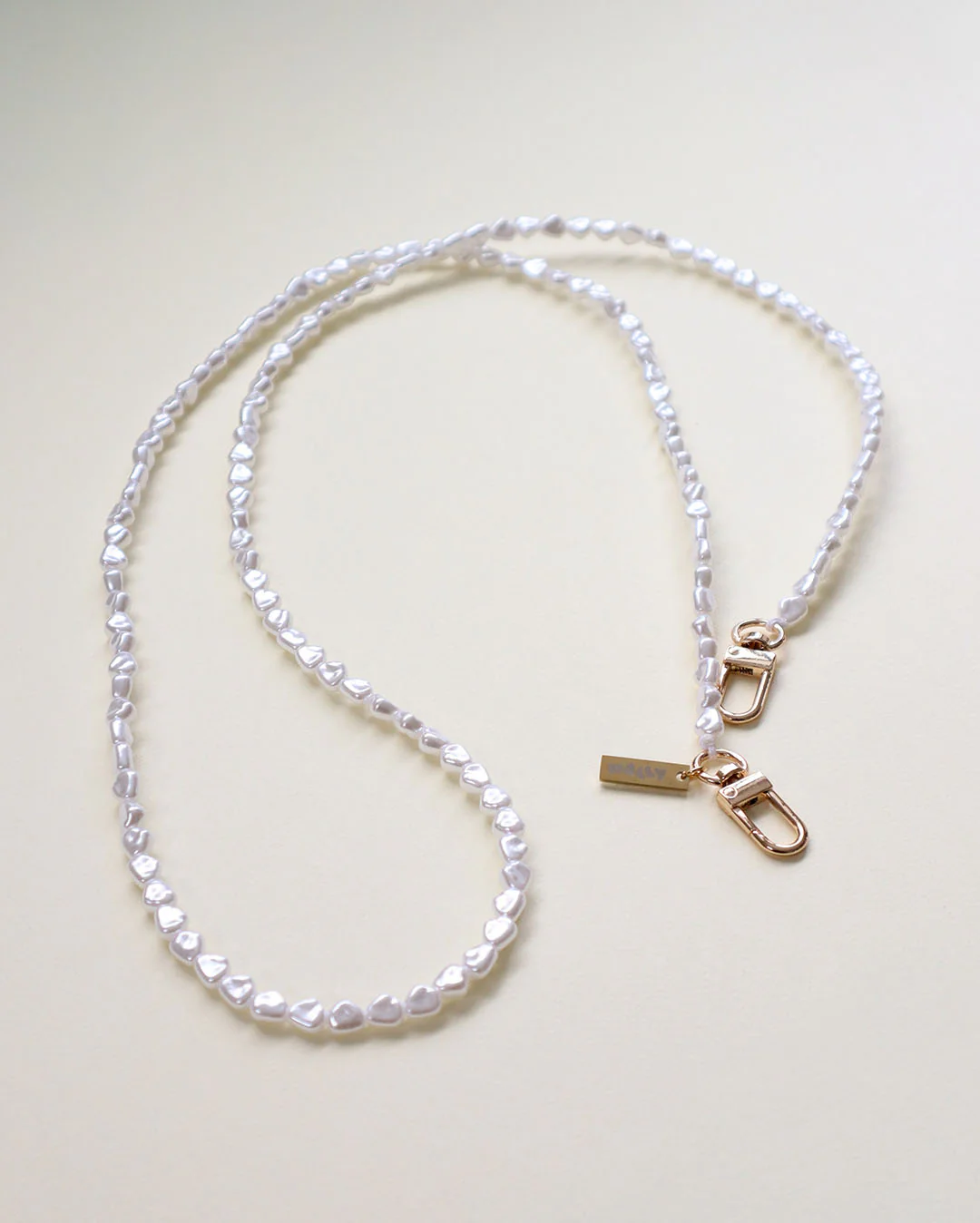 White Pearl Cross Body Chain - White - Image 2