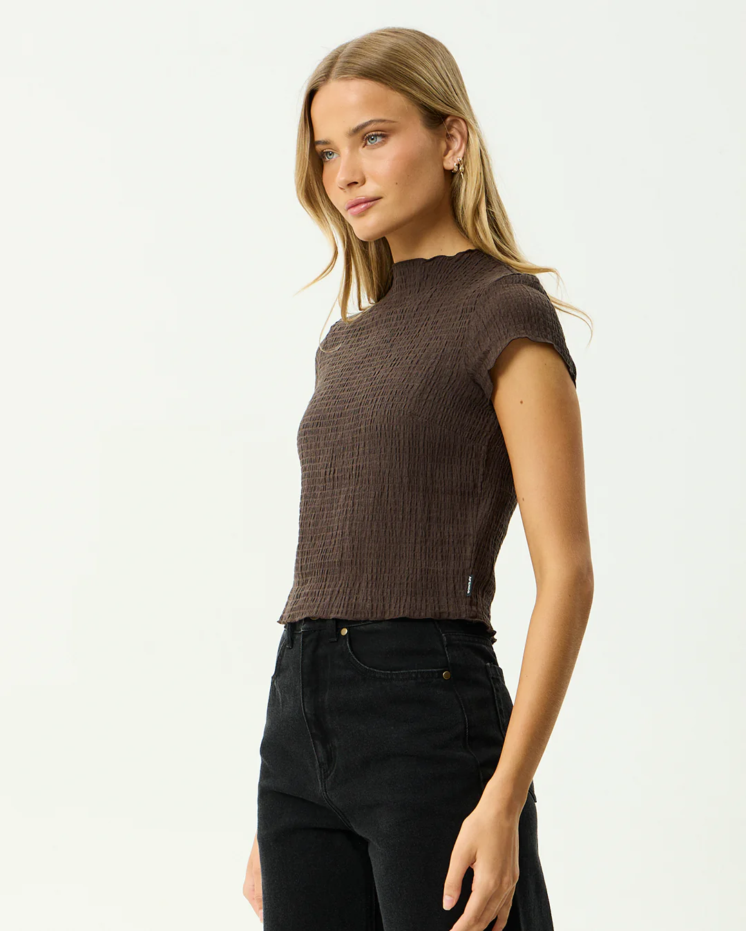 Wren - Seersucker Top - Coffee - Image 3