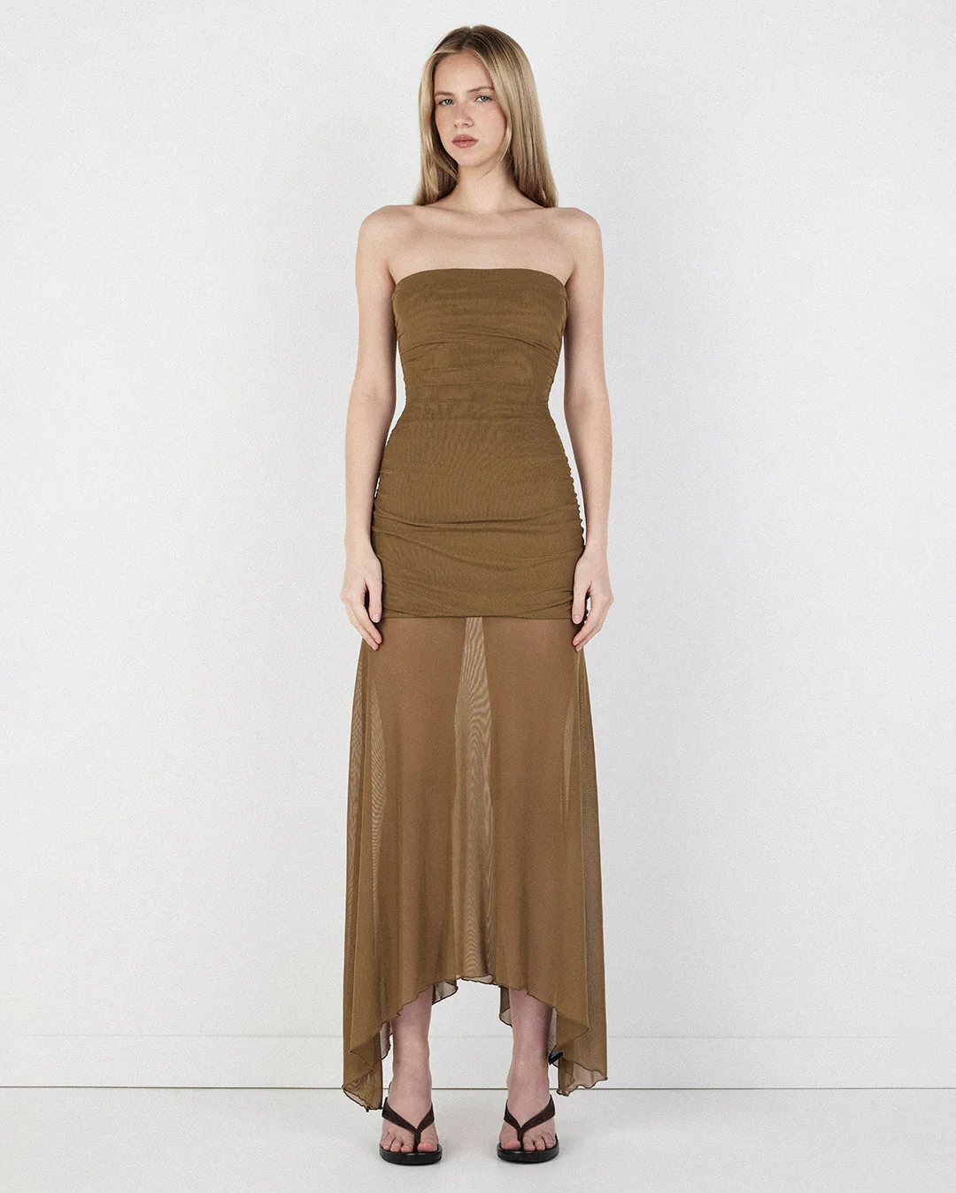 Zella Midi Dress - Khaki - Image 3