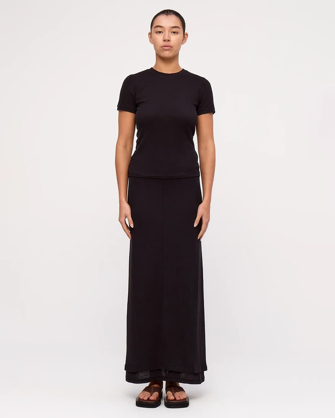 Black Rib Hemp Jersey T-Shirt - Black