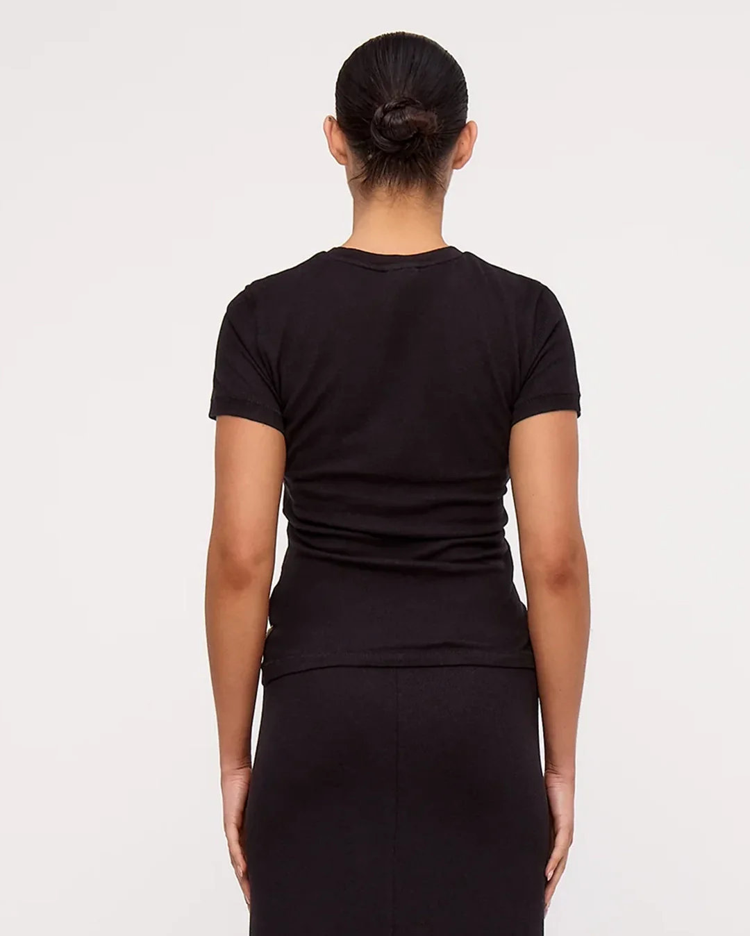 Black Rib Hemp Jersey T-Shirt - Black - Image 3