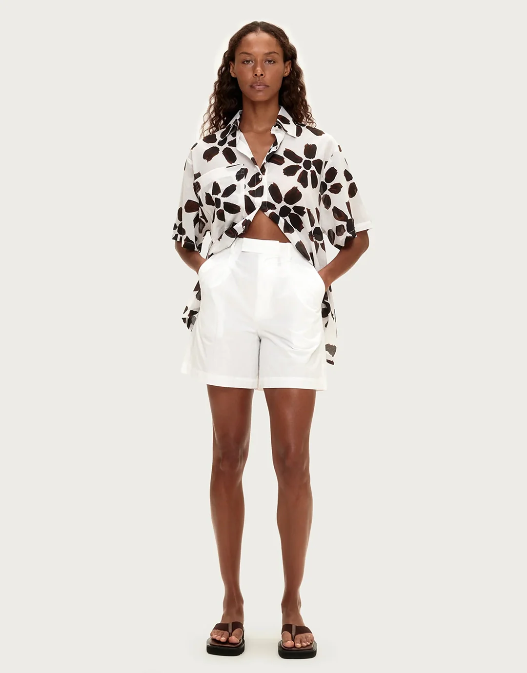 Cotton Shirt - Chocolate Flower - Image 6