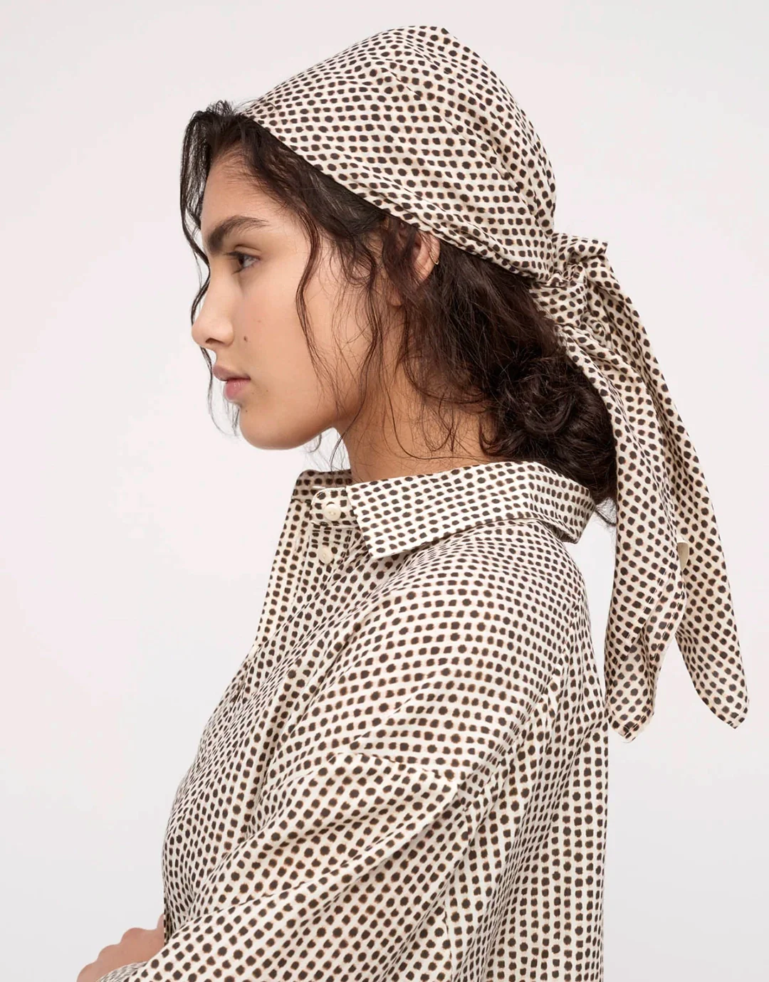 Cotton Silk Scarf - Natural Spot - Image 3
