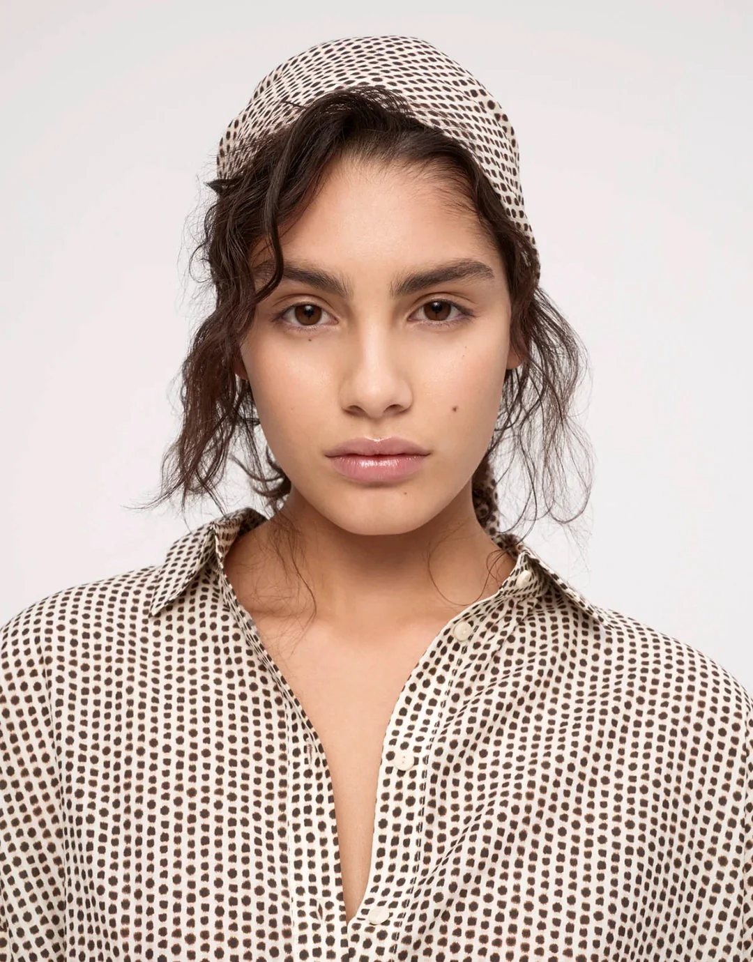 Cotton Silk Scarf - Natural Spot - Image 4