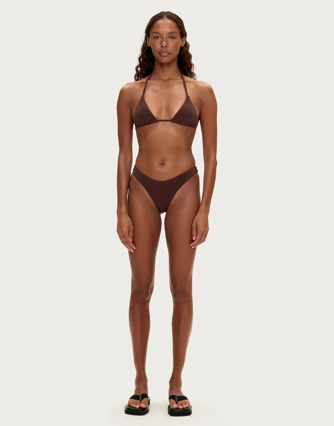 Towelling Curve Brief - Chocolate - Image 3