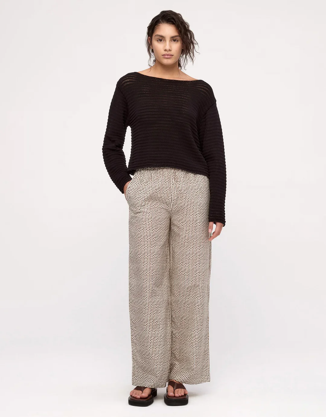 Cotton Silk Pants - Natural Spot - Image 3