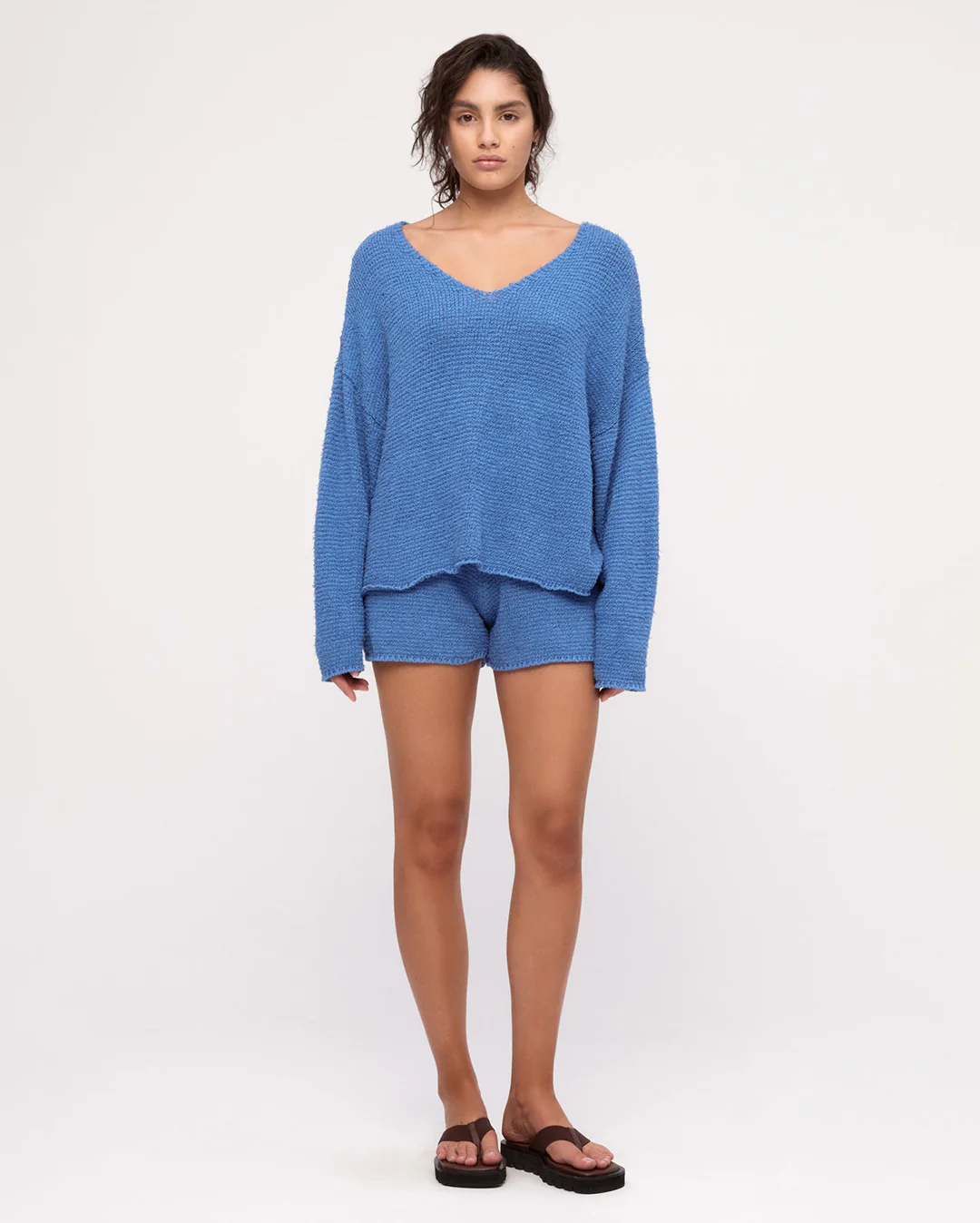 Textured Knit Jumper - Ocean Blue - Image 5