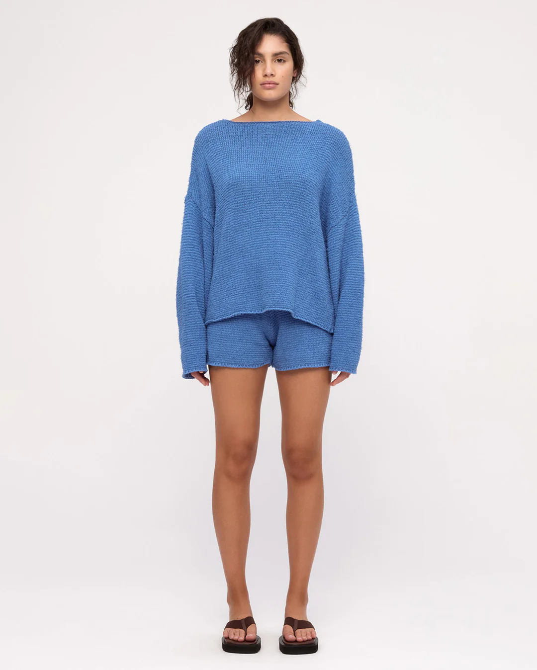 Textured Knit Short - Ocean Blue