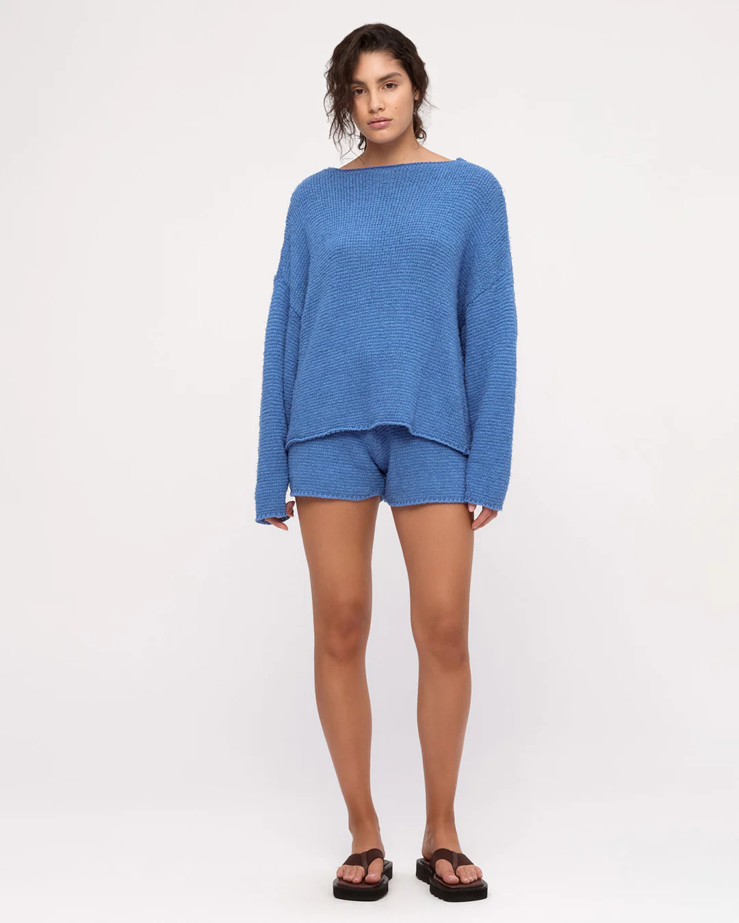 Textured Knit Short - Ocean Blue - Image 2